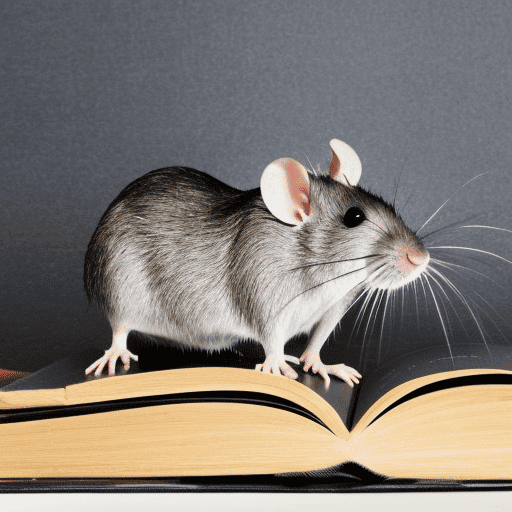 rat on book