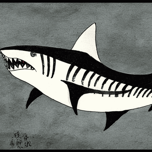 ancient Japanese style shark