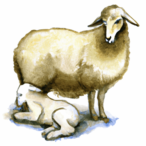 sheep giving birth to a lamb
