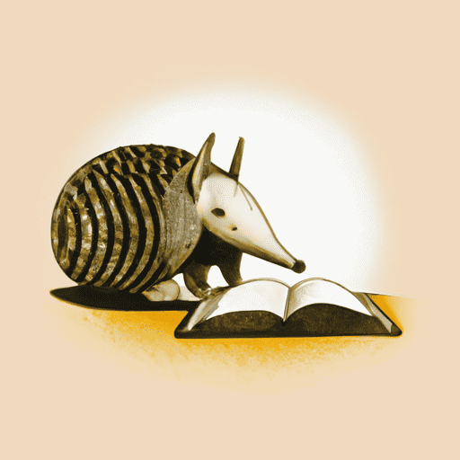 armadillo with a book