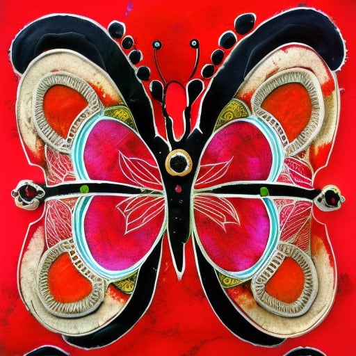 hinduism style red butterfly