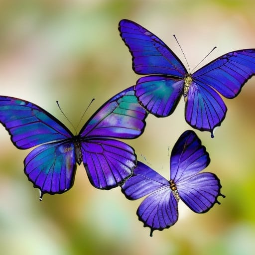 deep blue and purple butterflies