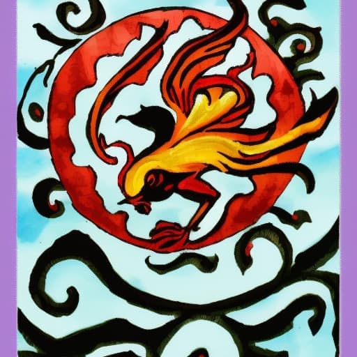 Buddhism style phoenix bird