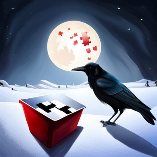 crow solving a puzzle