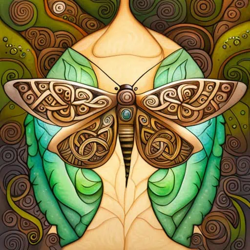 moth celtic symbolism style