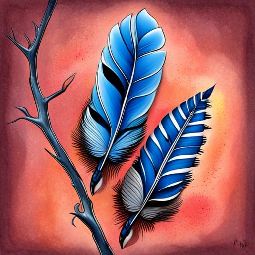 baby blue jay feathers