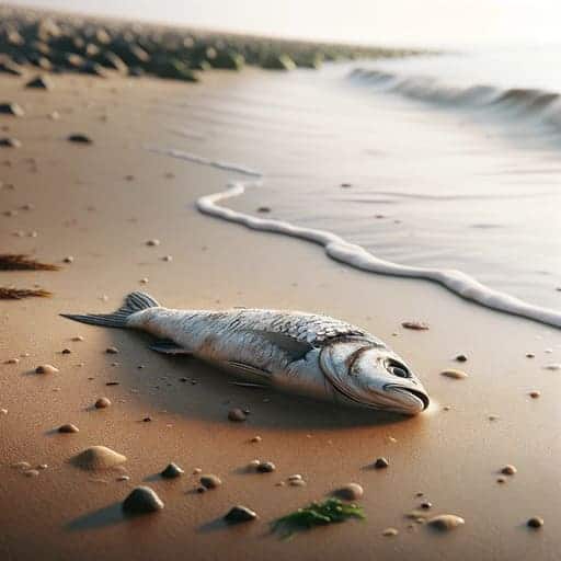 dead fish on a beach