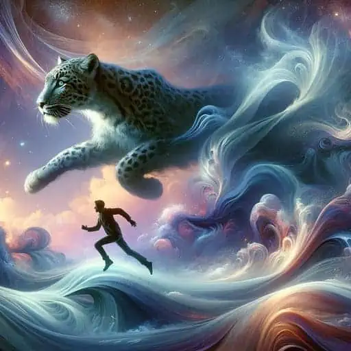 leopard chasing a person in a dream