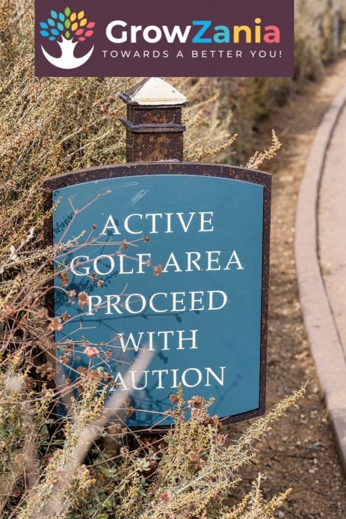 Active Golf Area Proceed with Caution