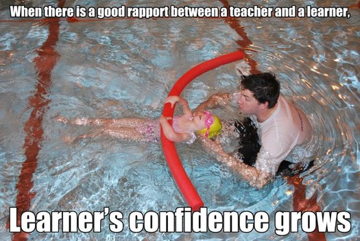 getting water confidence is the first step of learning swimming