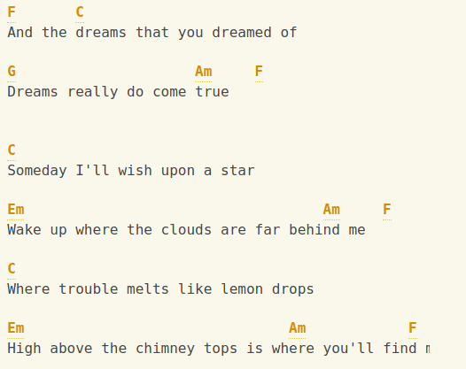 Somewhere Over The Rainbow Ukelele tab 2