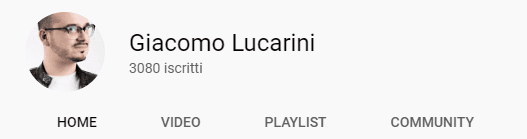 crare canale youtube profilo