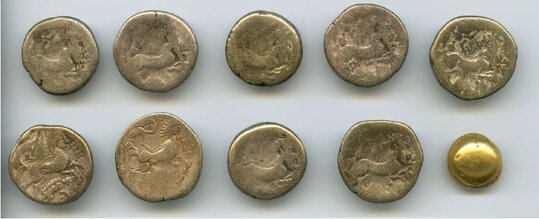 Gold coins from of the Charlton Marshall hoard