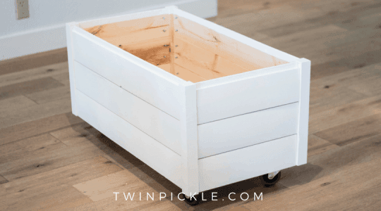 Build a DIY Toy box with shiplap painted