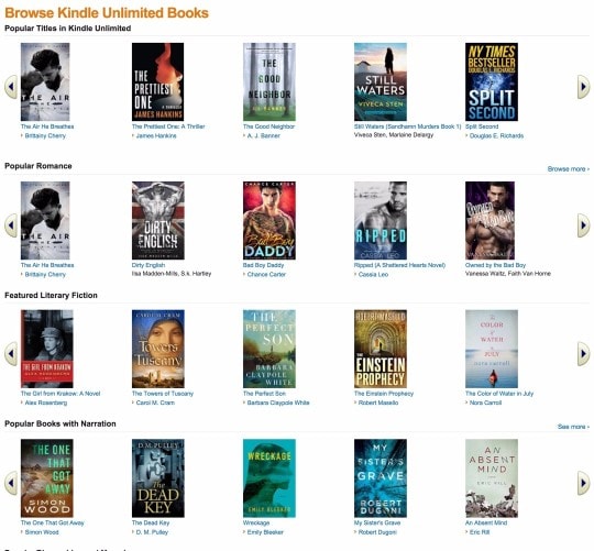 Popular Titles in Kindle Unlimited