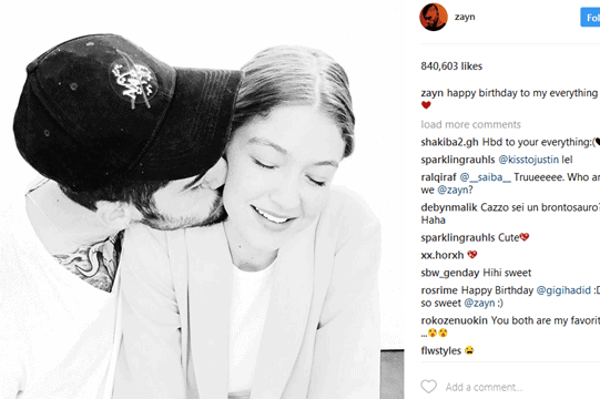 Zayn Malik Wishes Happy Birthday to His 'Everything' Gigi Hadid