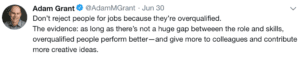 too-experienced is not a thing