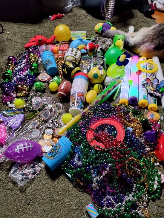 Mardi Gras swag in Lafayette Louisiana