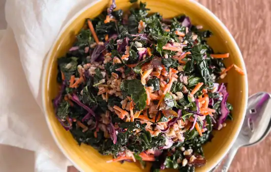 Winter Kale Salad with Farro, Pecorino & Dates