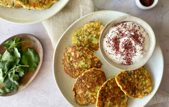 Leek Fritters with Sumac Yogurt Sauce