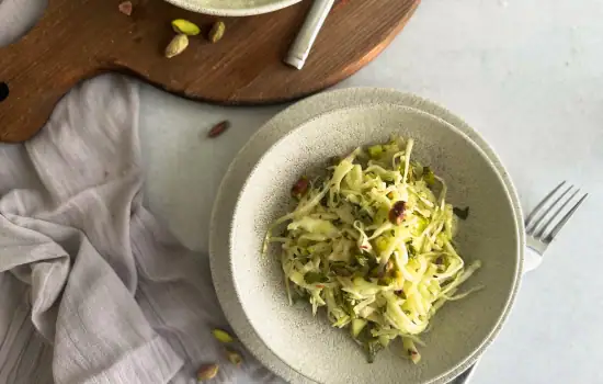 Cabbage and Apple Slaw with Fennel and Pistachios