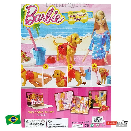 Boneca Modelo Barbie Pet Com Cachorro Faz Cocô Passeio