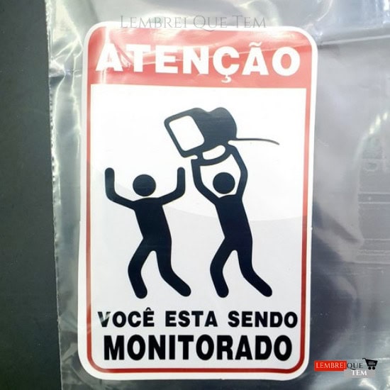 adesivo ( ATENÇÃO VOCÊ ESTA SENDO MONITORADO ) engraçado -decoração – carro-moto