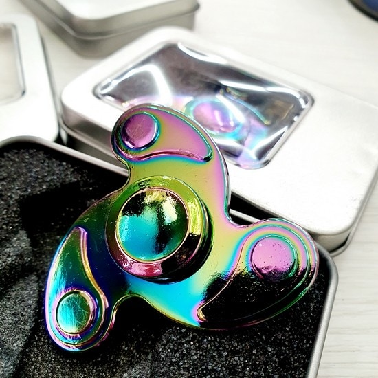 Hand Spinner de ferro) anti stress  Cor do arco-íris – Camaleão (pesado)