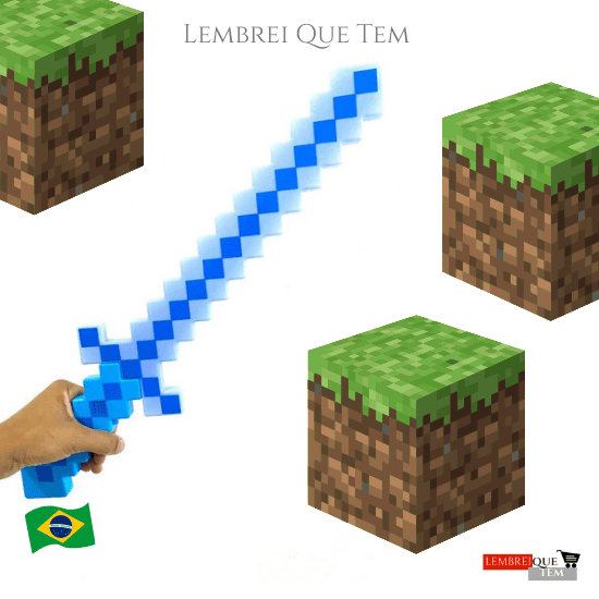 Brinquedo Espada Minecraft Diamante Com Som E Luz 58 cm