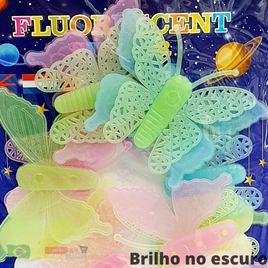 brilha no escuro Estrelas, borboleta e libélula Fluorescentes brilhantes Decorar Quarto – Fluorescent Toys