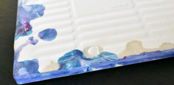 Resin drips on the underside of DIY coasters