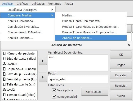 ANOVA de 1 Factor con PSPP