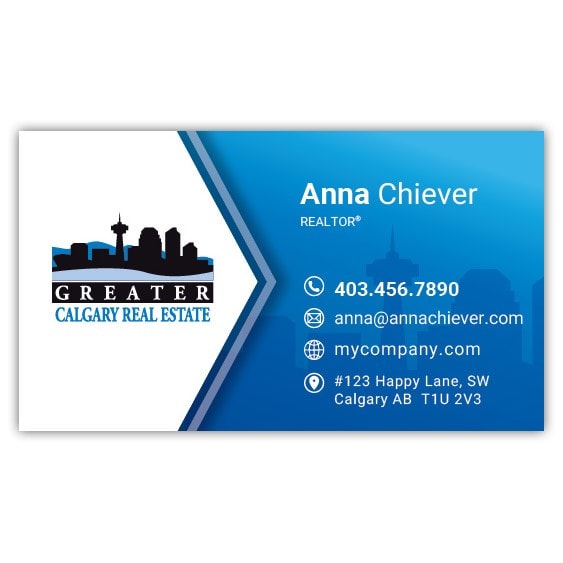Greater Calgary Real Estate - 16 pt business card - Design opt  3