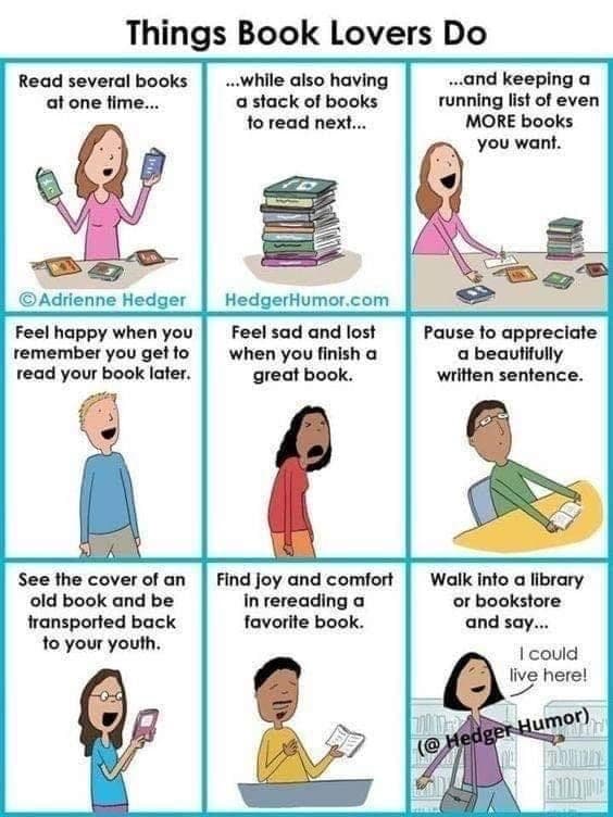 Book lovers cartoon