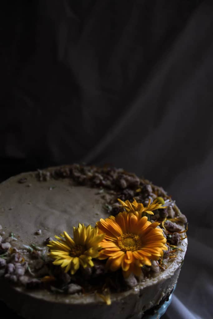 raw vegan calendula cheesecake