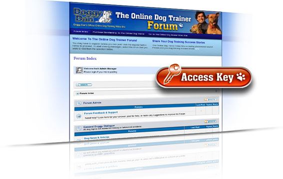 a screenshot of the online dog trainer forum