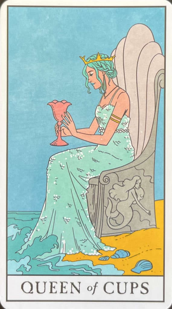 La carte de tarot Queen of Cups du jeu de tarot Light Seer