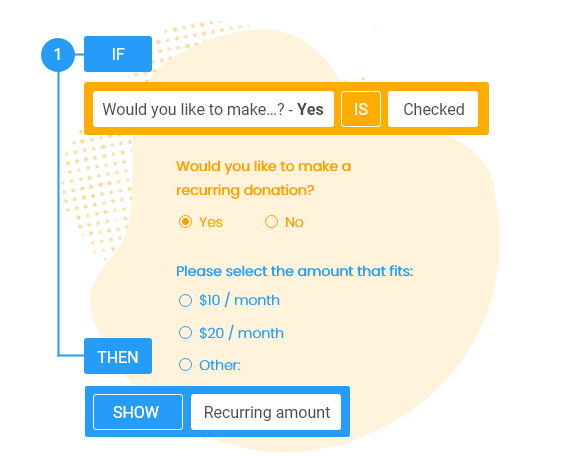 conditional logic for charity online forms