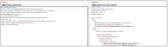 Response after pressing follow redirect