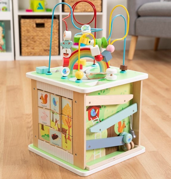 Cubo de Motricidad Grande Fat Brain Toys + Enhebrador de Regalo - Imagen 3