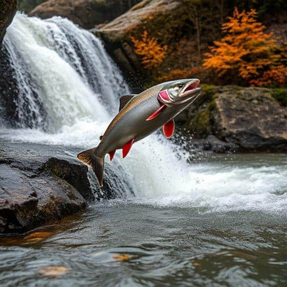 salmon swimming against current