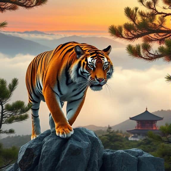 tiger represents strength and authority