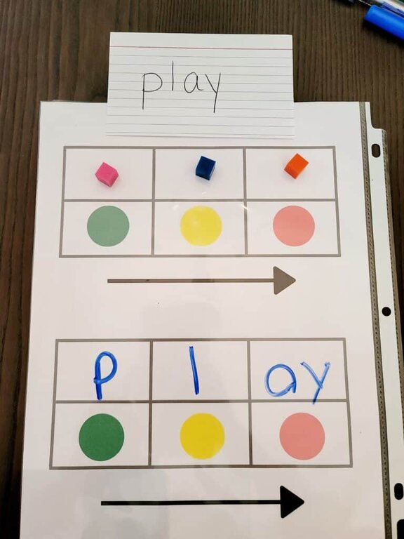 long a activity using sound boxes and phoneme grapheme mapping