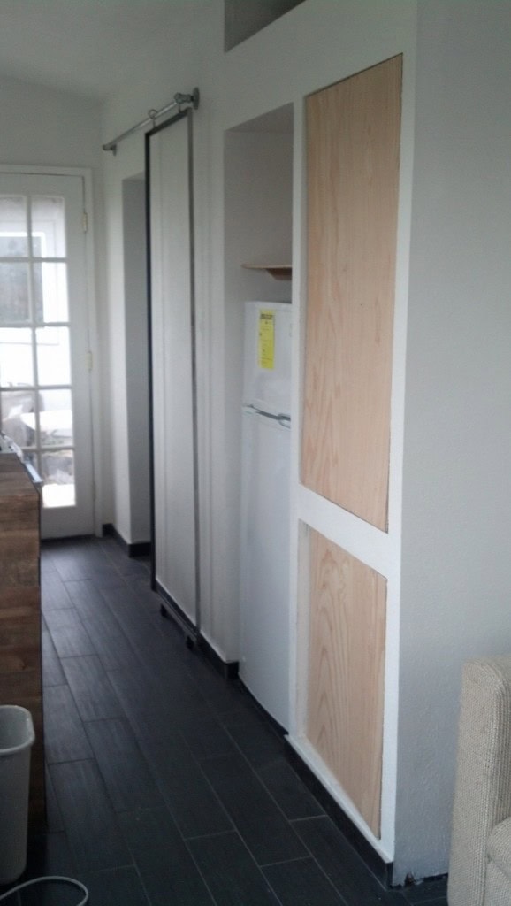 And the pantry doors, I opted to keep these flush, I will put  little handle on them but I wanted it to stay pretty flush and the hinges I got allow for them to sit inside nice and flush. 