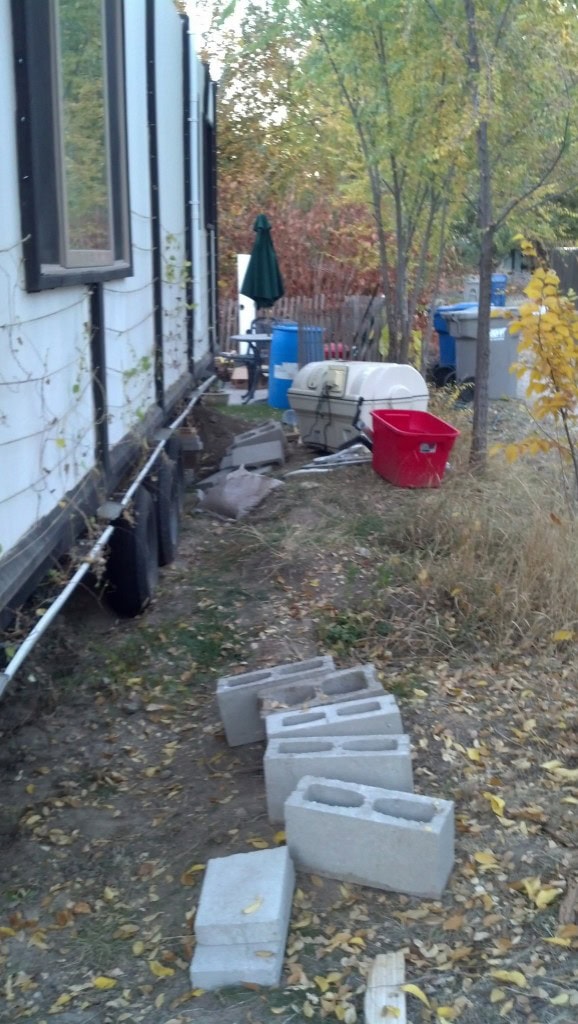 Had to crawl under and move the composting tank and the grey water container.