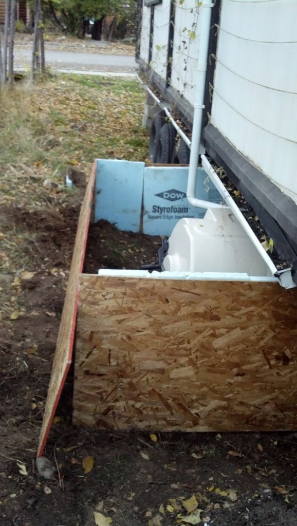 It's not pretty but it should work.  I just blocked off the area where my toilet and grey water sit, it's about a 6'x8' area