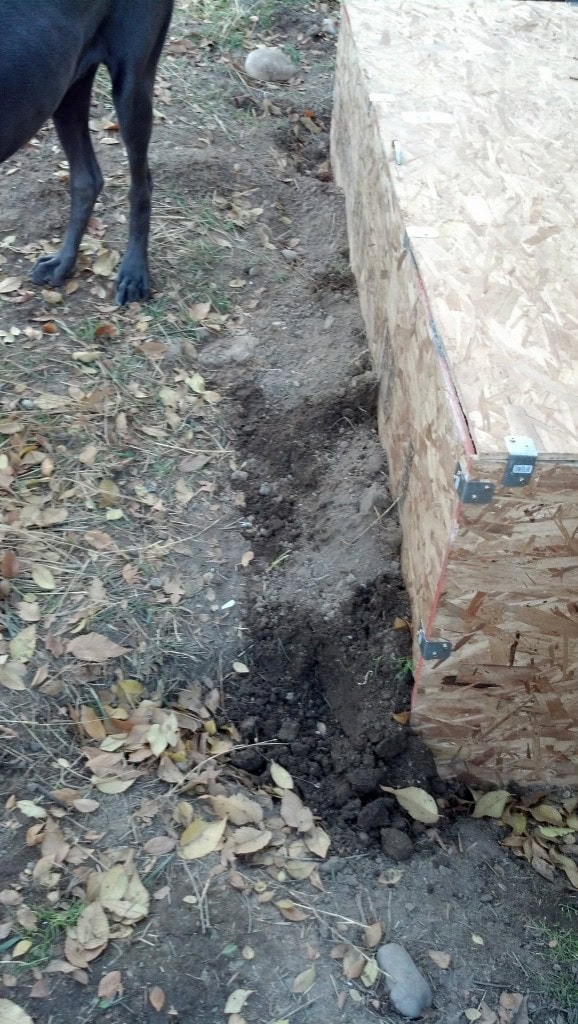 I just built the box up, because the ground was uneven I filled the spots I needed to with the dirt I dug out in other spots :).  It should work pretty well actually.