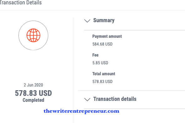 payoneer transaction details and fees