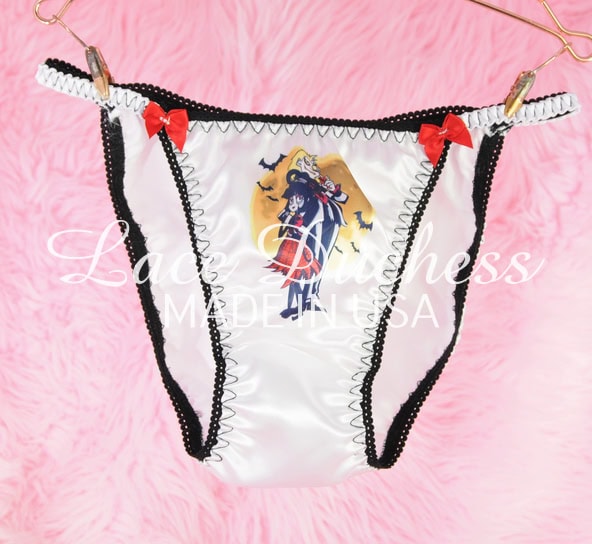 Ania's Sissy Ladies string bikini 6 Piece Lot Satin Sublimation Character Prints shiny wetlook panties sz S - Image 2