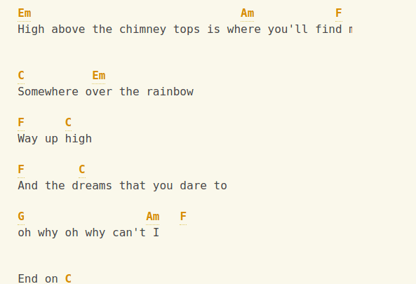 Somewhere Over The Rainbow Ukelele tab 4